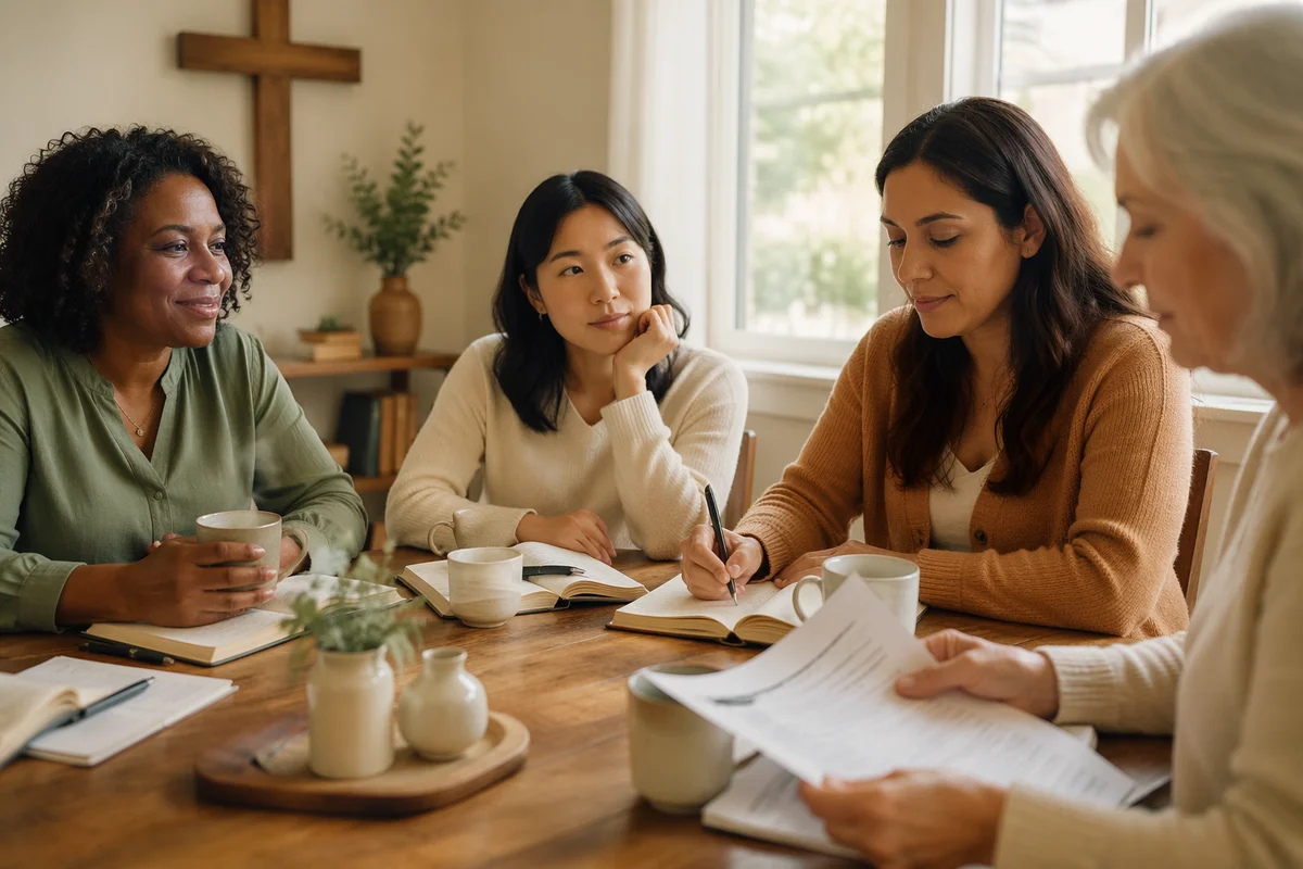 Women Sharing Tea and Journaling Together