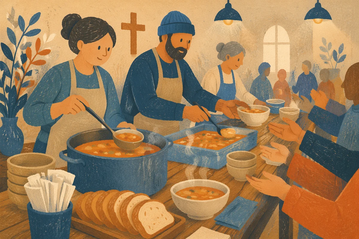 Church Soup Kitchen Serving Warm Meals