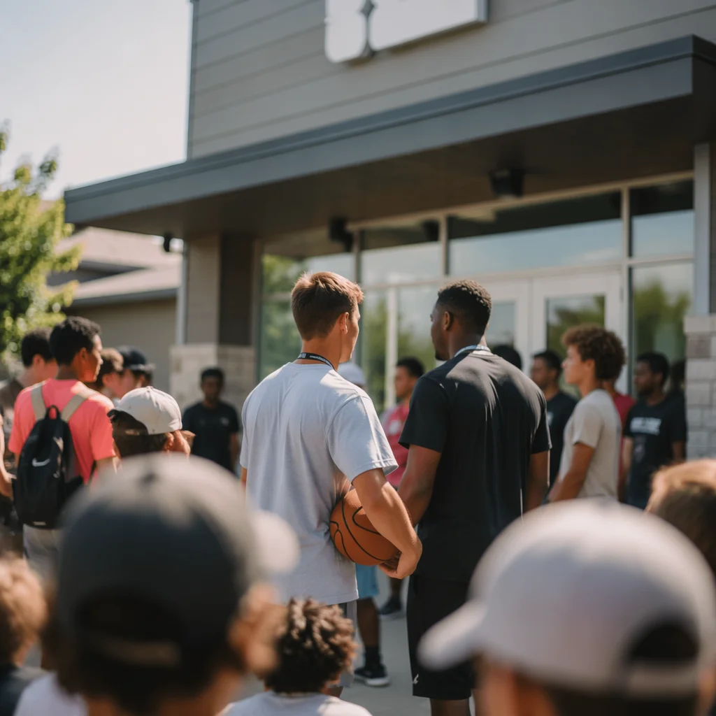 Church Basketball Outreach on Summer Afternoon