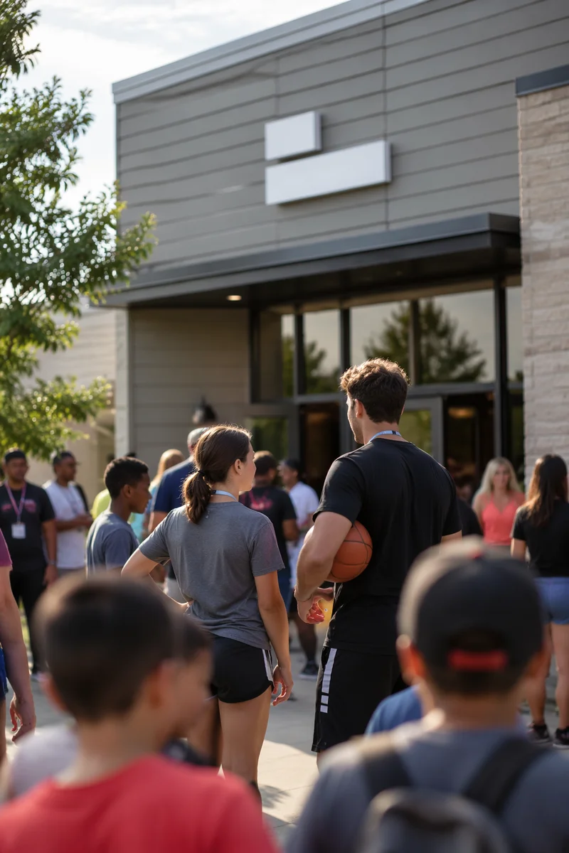 Church Basketball Outreach on Summer Afternoon