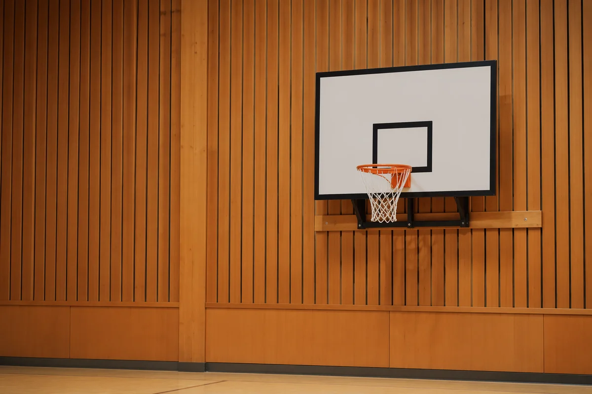 Church Gym Basketball Hoop Before Youth Game
