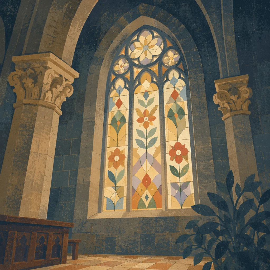 Colorful Stained Glass in Historic Church