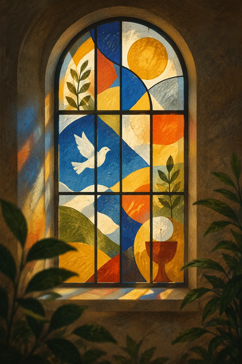 Colorful Stained Glass Chapel Light