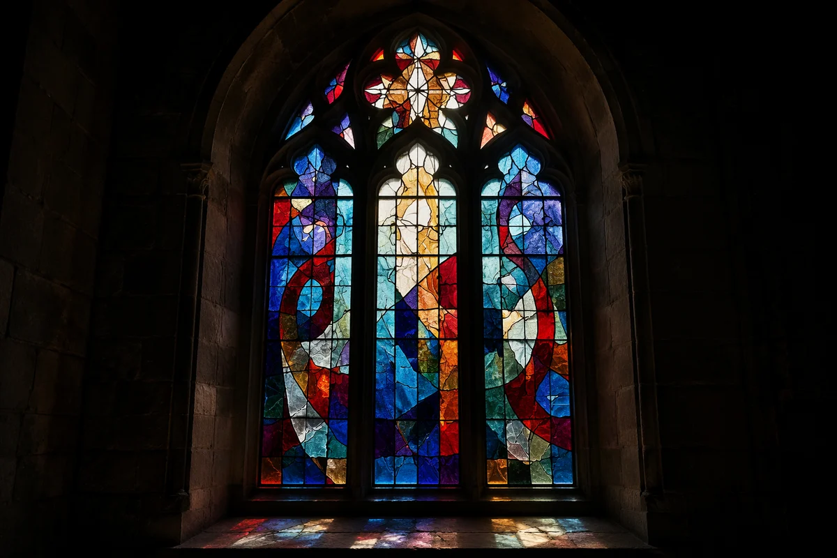 Colorful Stained Glass in Historic Chapel