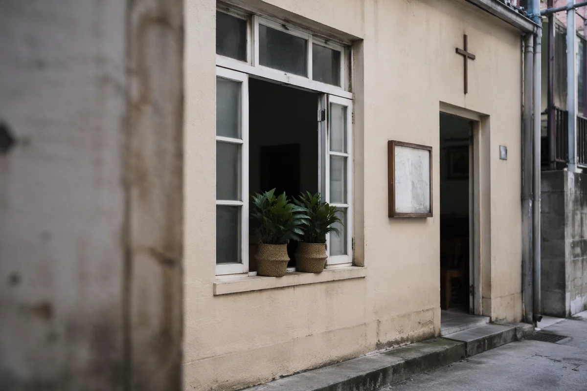 Humble Storefront Church in Urban Alley