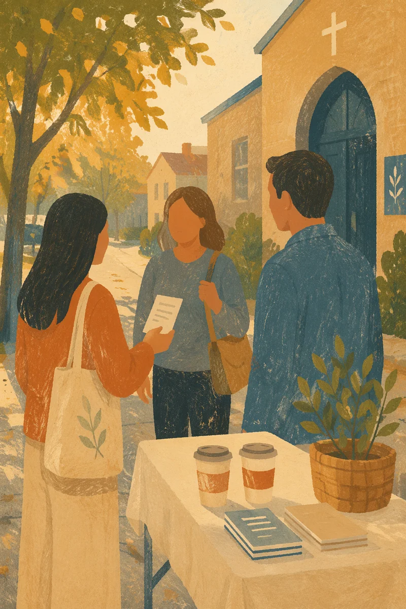 Warm Street Evangelism Outside Neighborhood Church