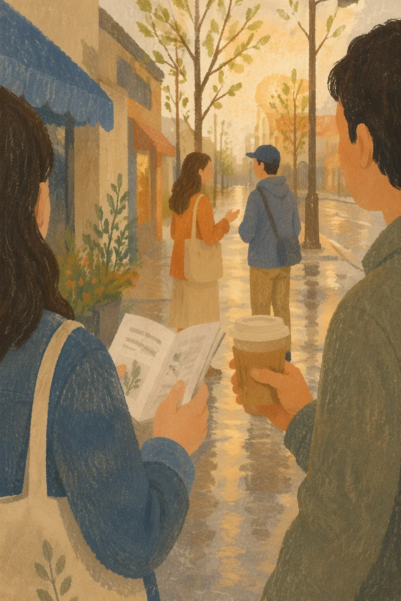 Peaceful Street Evangelism After Spring Rain