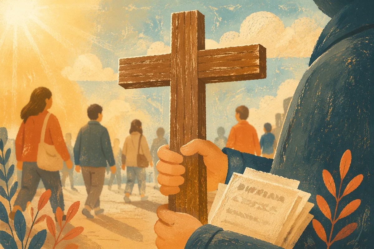 Weathered Cross for Street Evangelism