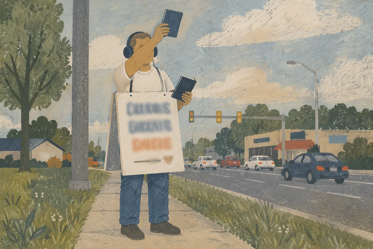 Street Evangelism Volunteer Sharing Faith Outdoors