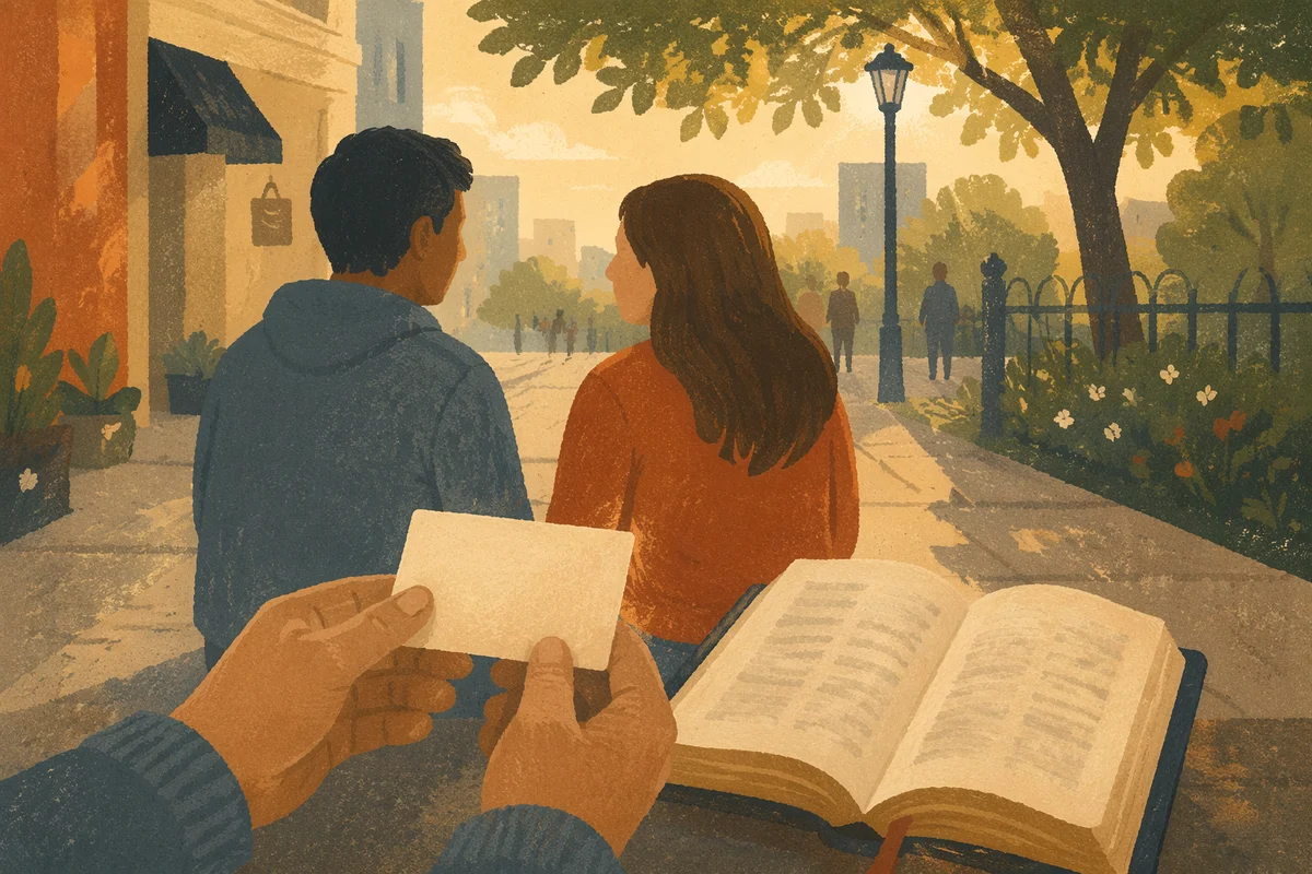 Gentle Street Evangelism in Afternoon Light