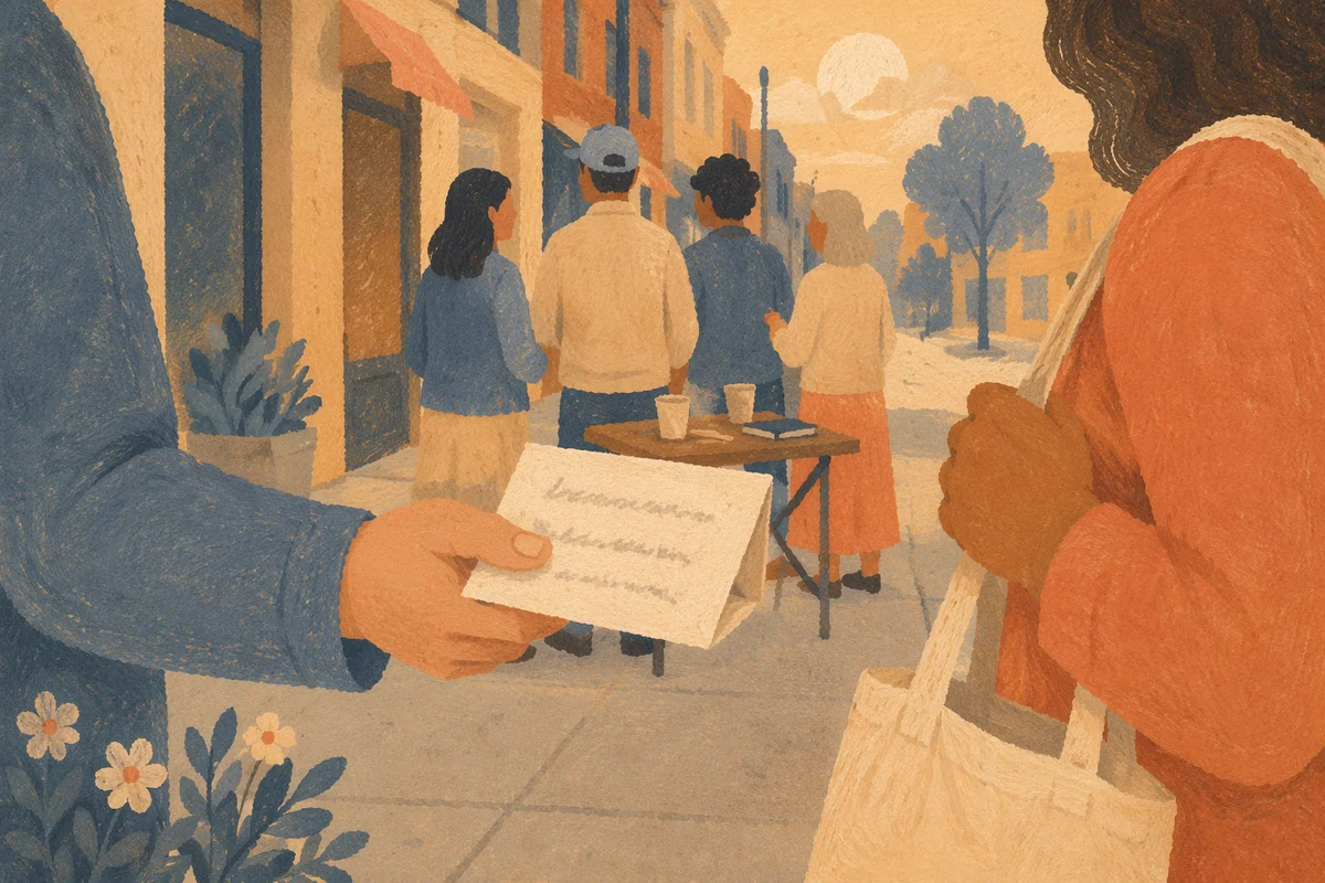 Gentle Street Evangelism in Golden Afternoon Light