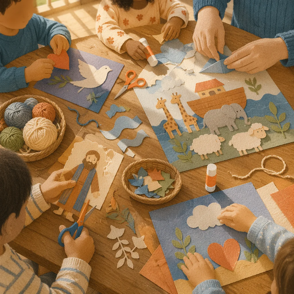 Sunday School Craft Table with Children