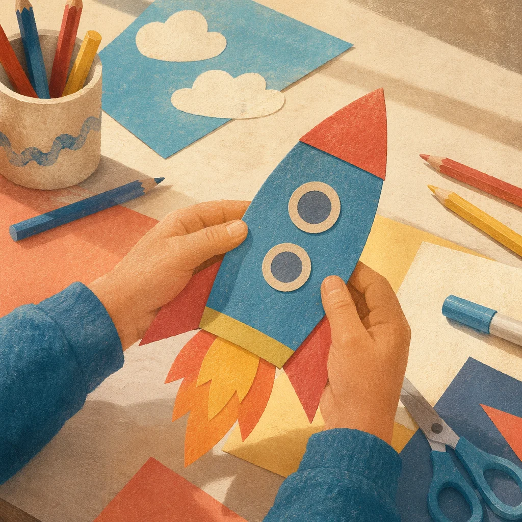 Sunday School Paper Rocket Craft Activity