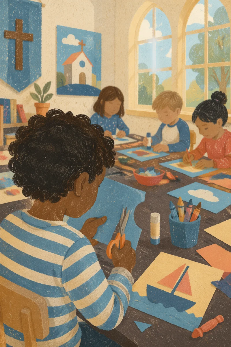 Sunday School Children Crafting Together