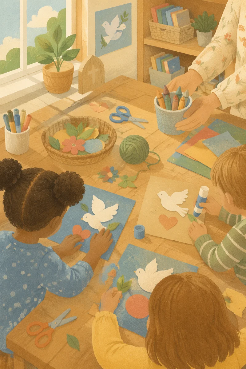 Sunday School Craft Table With Children