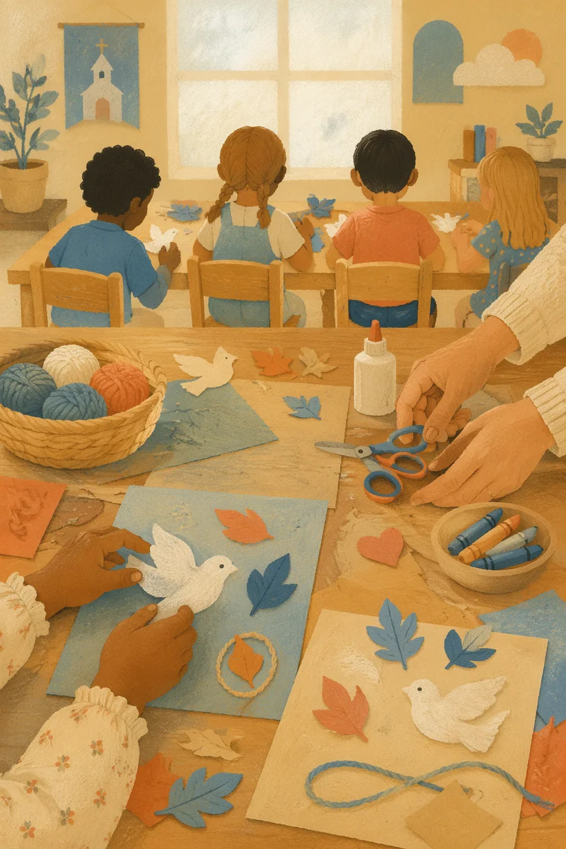 Sunday School Children Craft Table