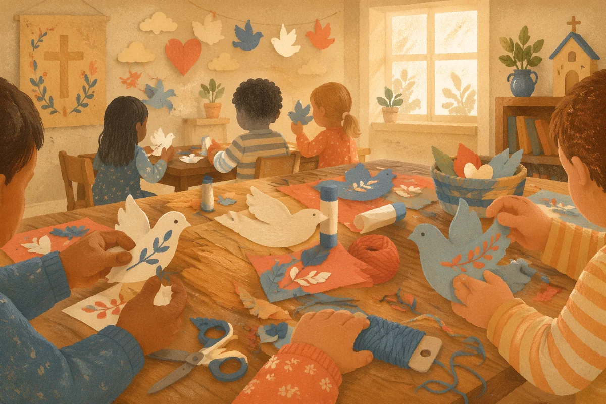 Sunday School Children Craft Table Fellowship