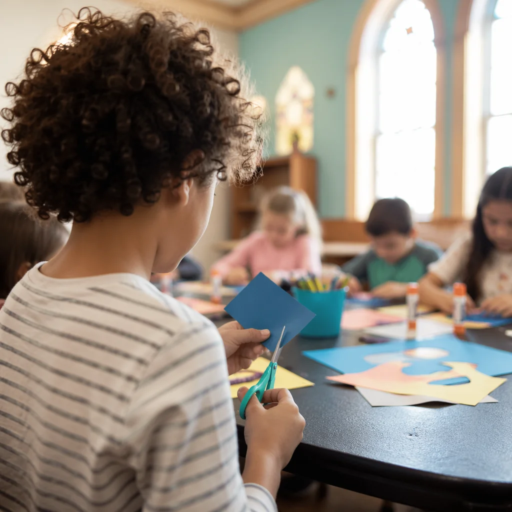 Sunday School Children Crafting Together