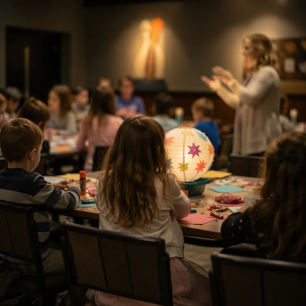 Sunday School Children Craft Activity Scene
