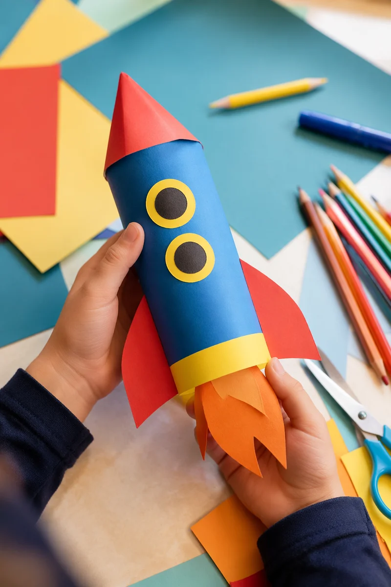 Sunday School Paper Rocket Craft Activity