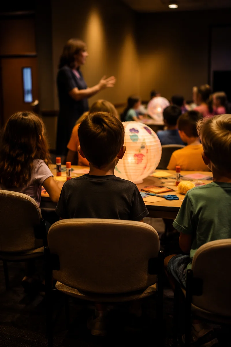 Sunday School Children Craft Time in Church