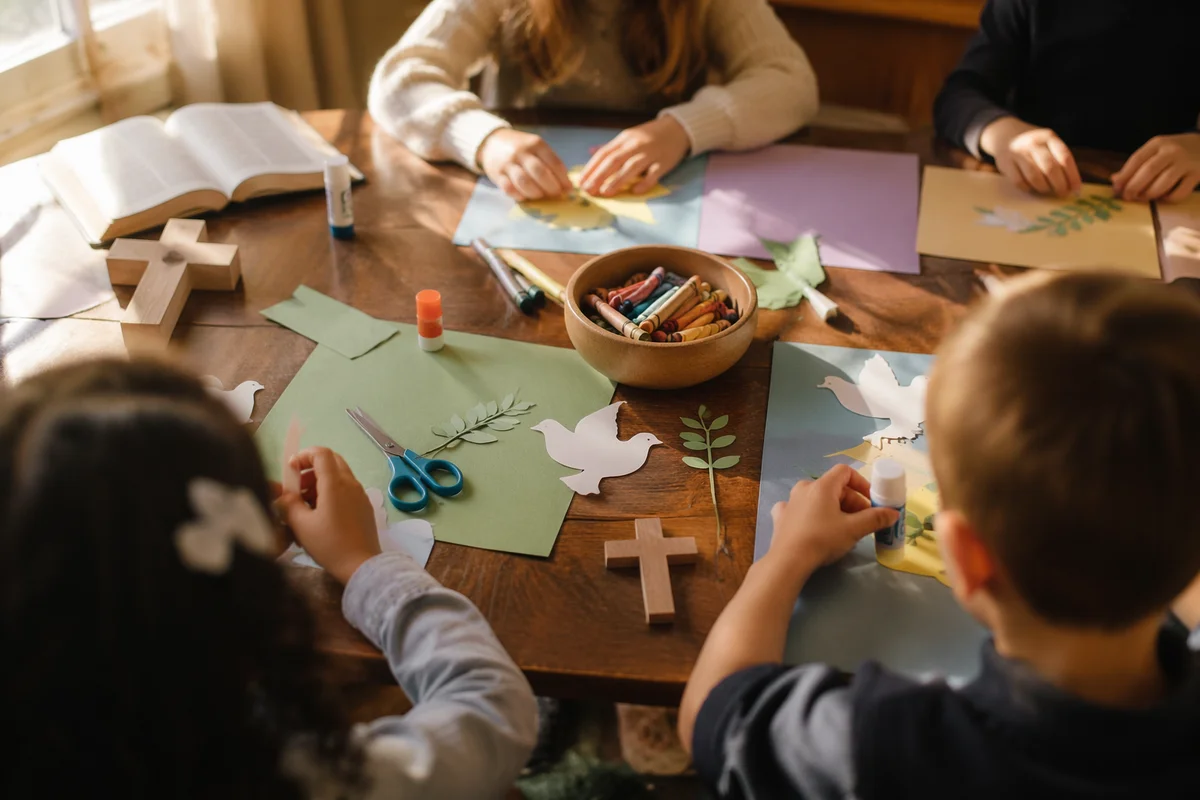 Sunday School Children Crafting at Church