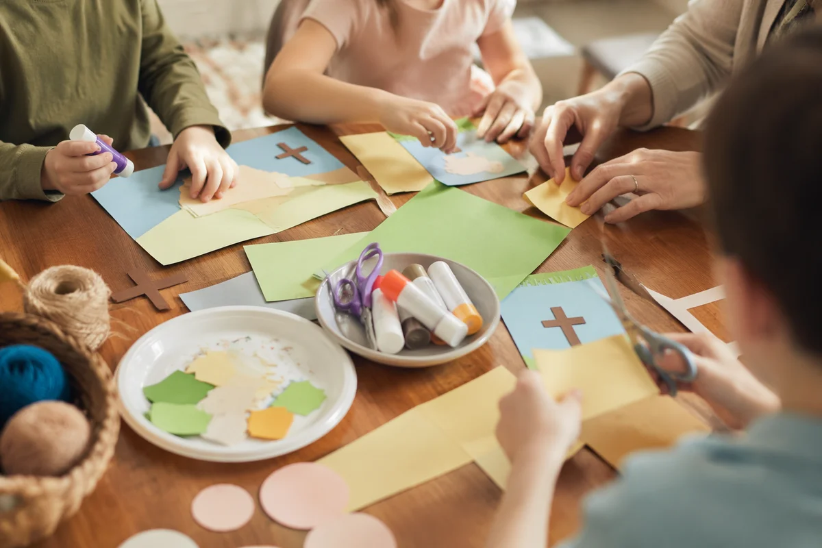 Sunday School Craft Activity in Church Classroom
