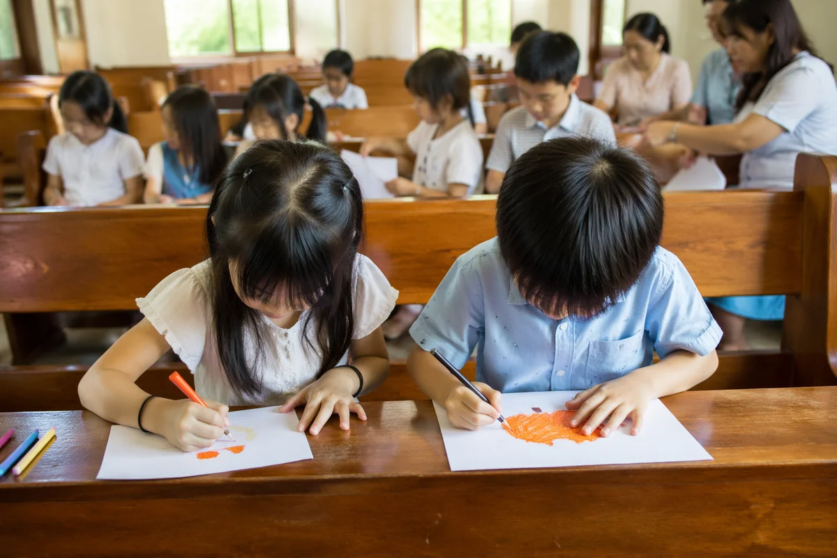 Sunday School Children Coloring Crafts