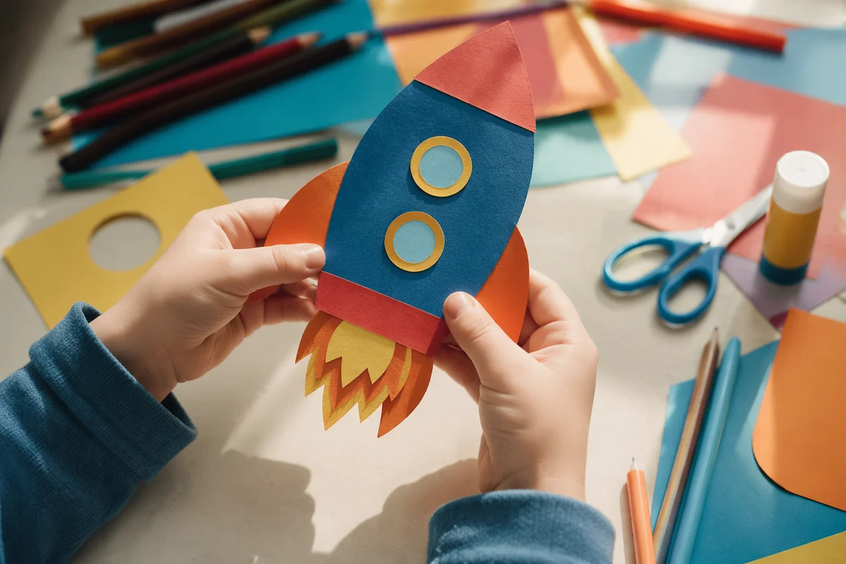 Sunday School Paper Rocket Craft Activity