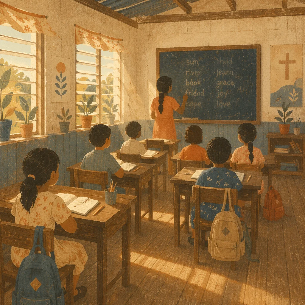 Church Mission English Classroom at Sunset