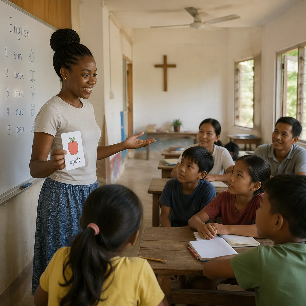 Volunteer English Mission Class in Church