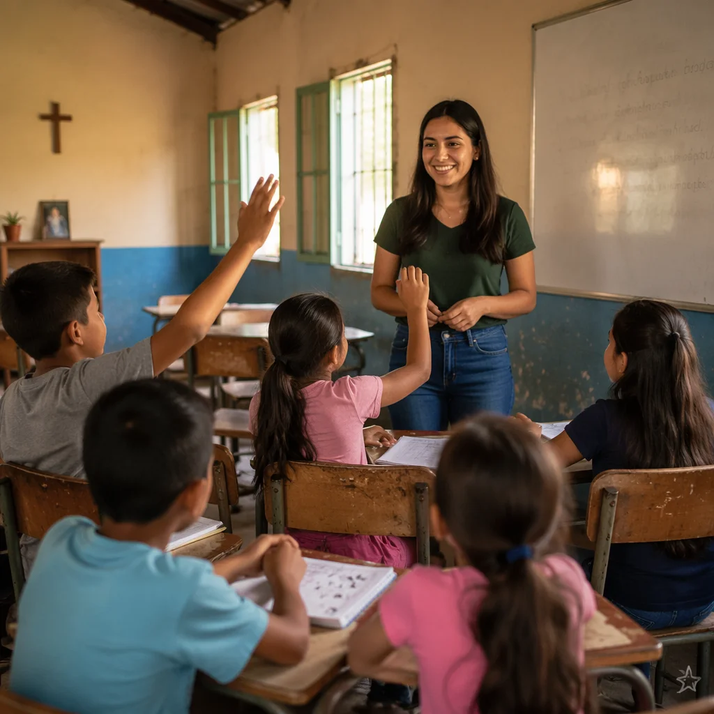 Volunteer English Lesson in Community Classroom