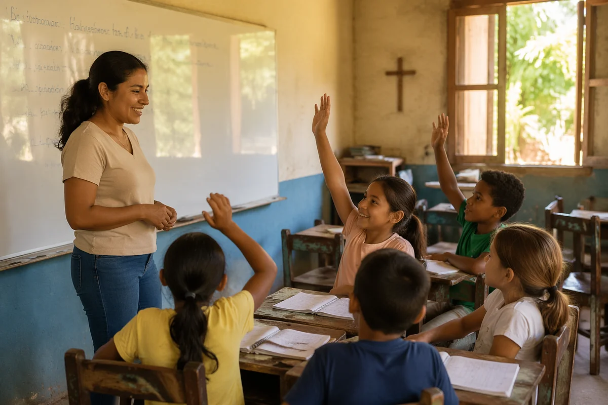 Volunteer English Lesson in Community Classroom