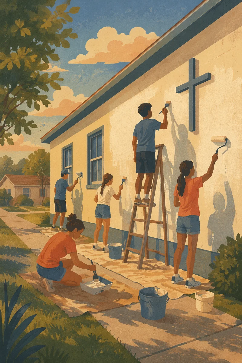 Teen Mission Trip Church Painting Service
