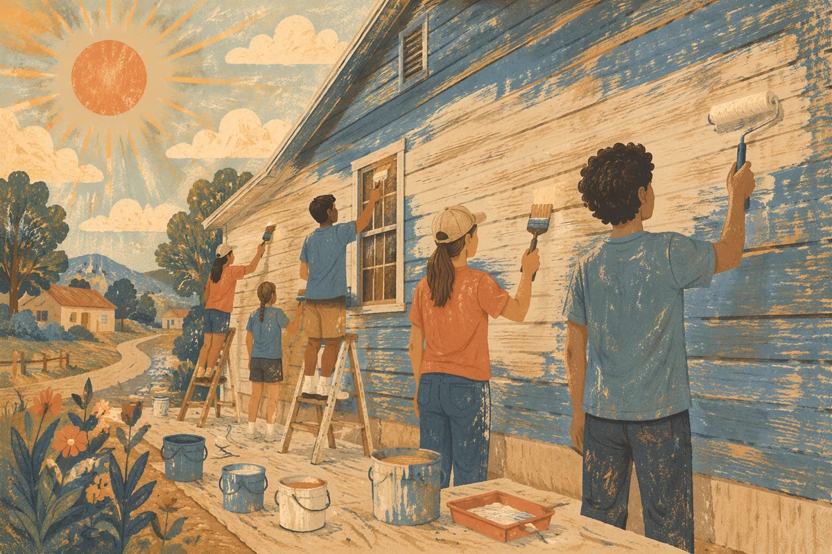Teen Mission Trip Building Service Painting