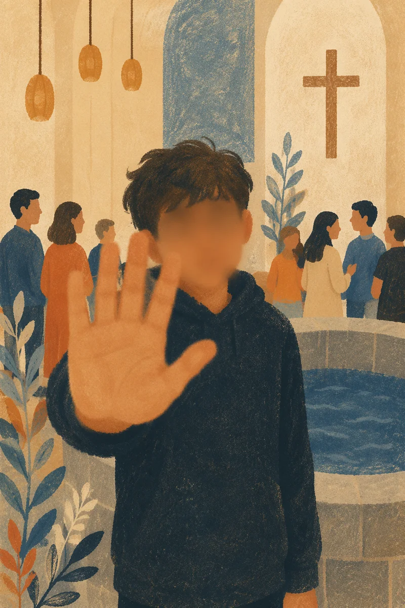 Teenager Baptism Celebration in Modern Church