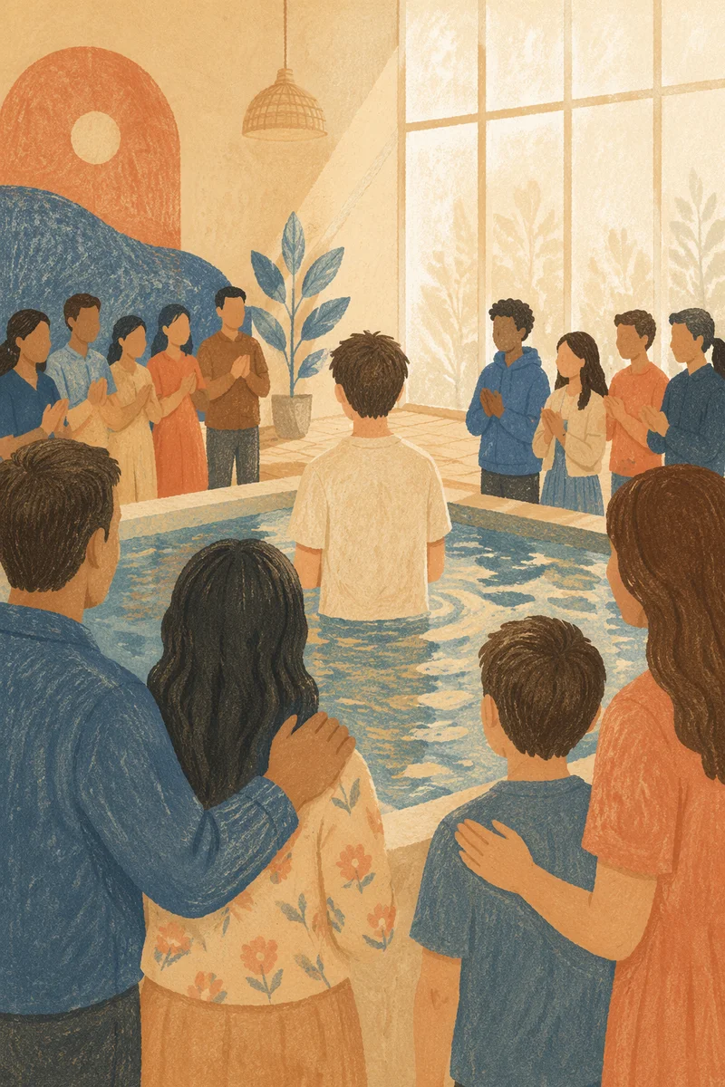 Teen Baptism Celebration in Contemporary Church