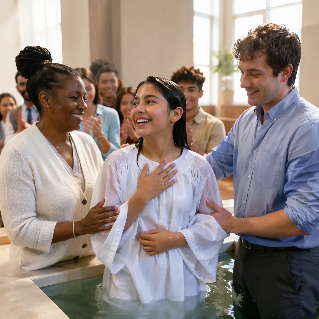 Teen Baptism Celebration in Modern Church
