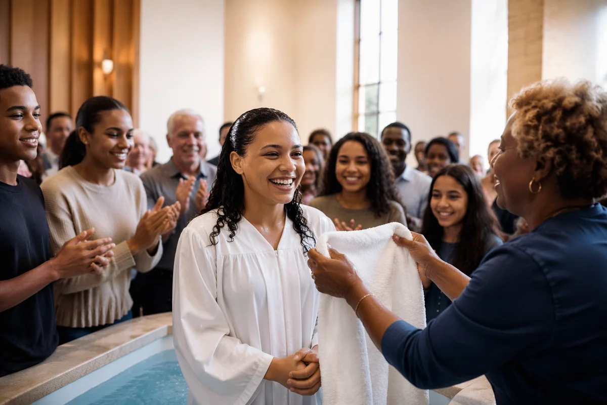 Teen Baptism Celebration in Modern Church
