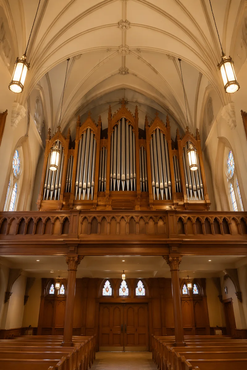 Grand Traditional Church Organ Pipes Sanctuary