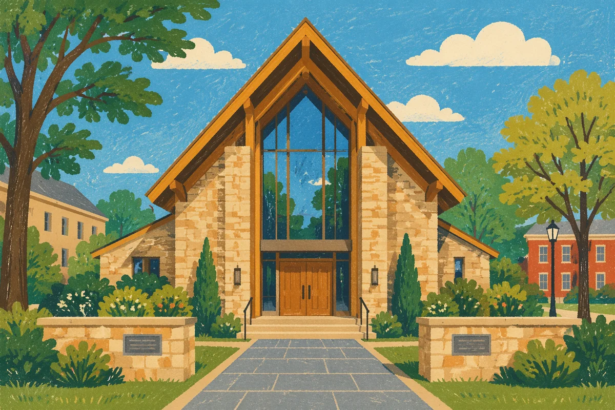 Warm Stone University Campus Chapel Exterior