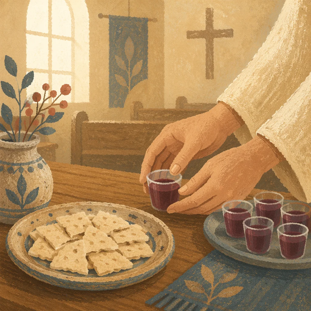 Simple Communion Bread and Grape Juice