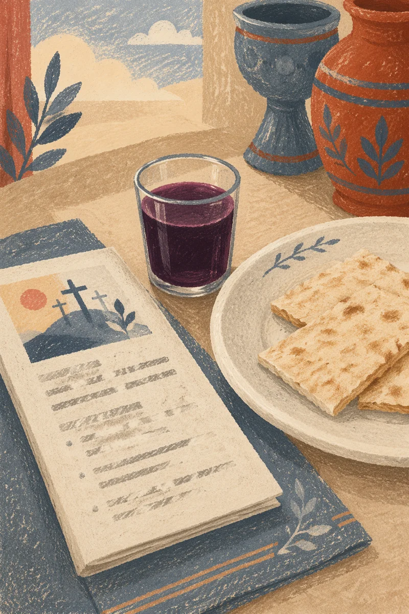 Simple Communion Bread and Grape Juice