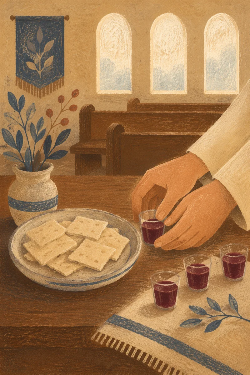Simple Communion Bread and Grape Juice