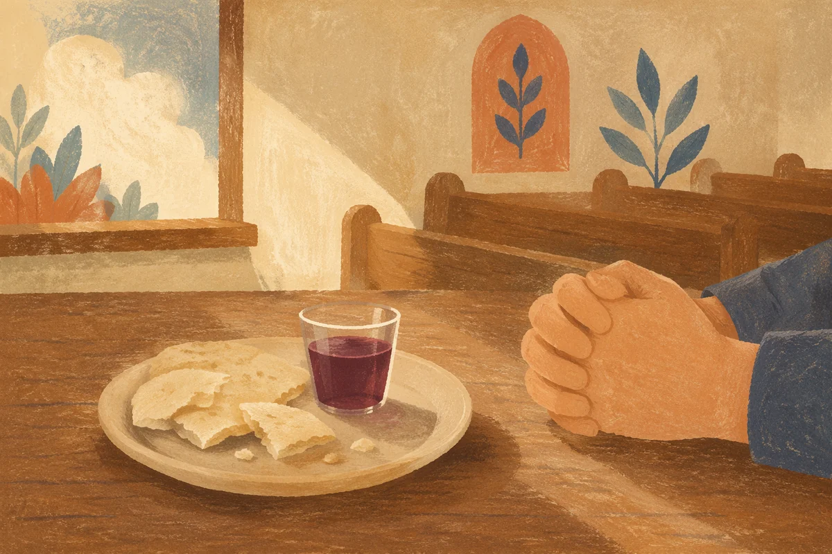 Simple Communion Bread and Grape Juice