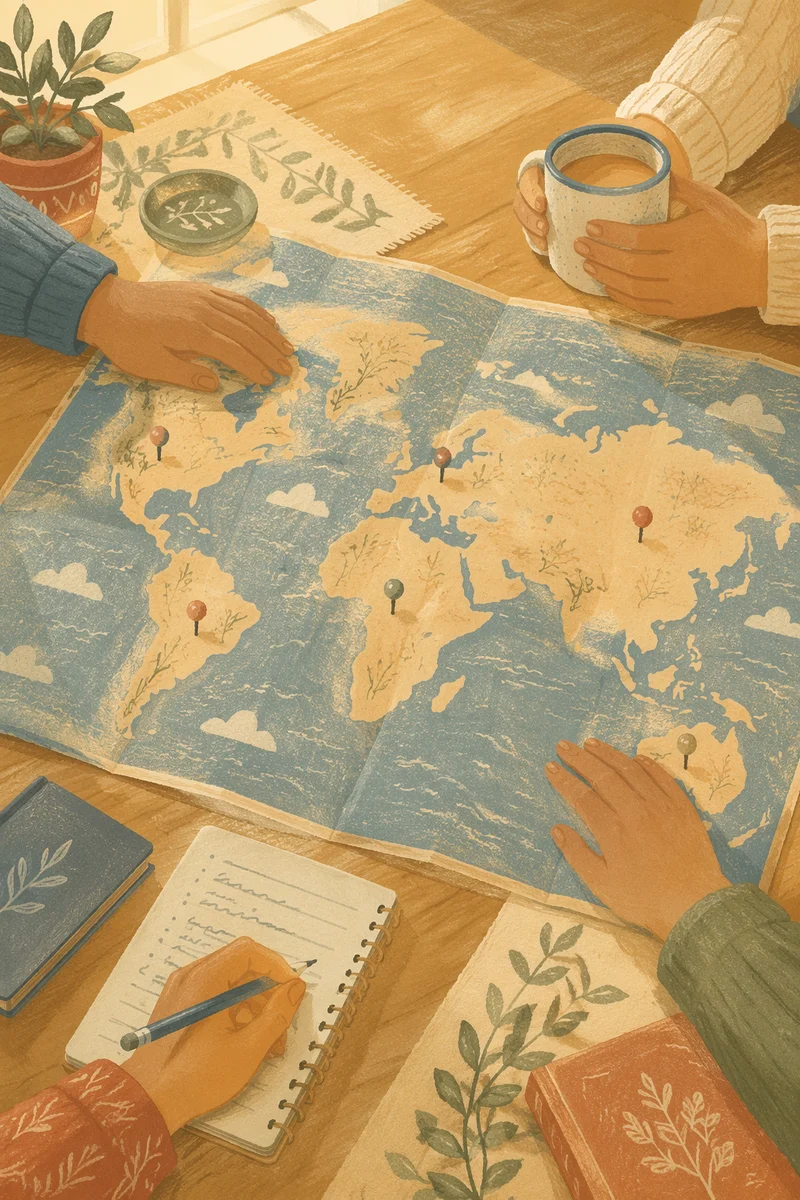 World Prayer Map on Church Table