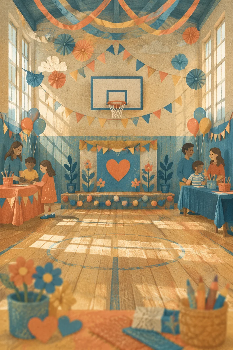 Colorful Vacation Bible School Church Gym