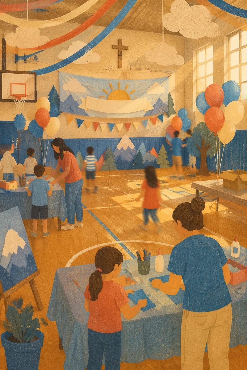 Colorful Vacation Bible School Church Gym