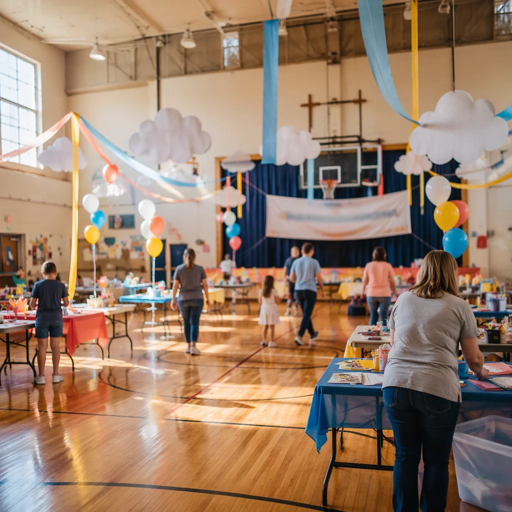 Colorful Vacation Bible School Church Gym