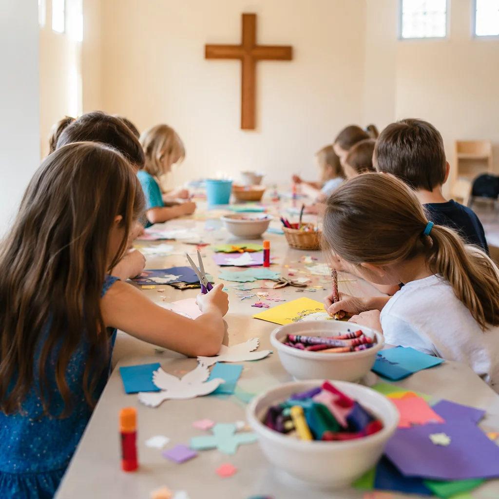 Vacation Bible School Craft Table Scene